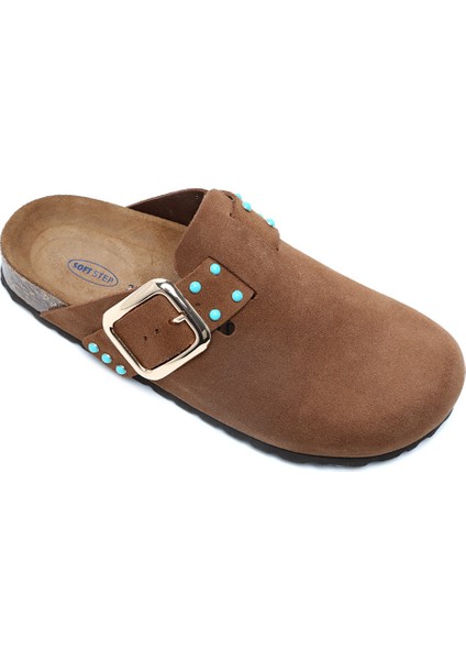K14653SD Kifidis Soft Step Kadın Süet Deri Sabo Mantar Terlik 36-41
