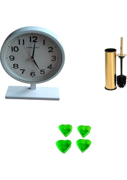 Ahşap Masa Saati Gold Tuvalet Klozet Fırçası Silikon Kek Kalıbı Seti modelleri
