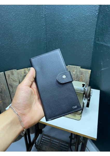 Ozd Leather Deri Cüzdan, Uzun, Kartlık, Gerçek Deri Telefon Bölmeli