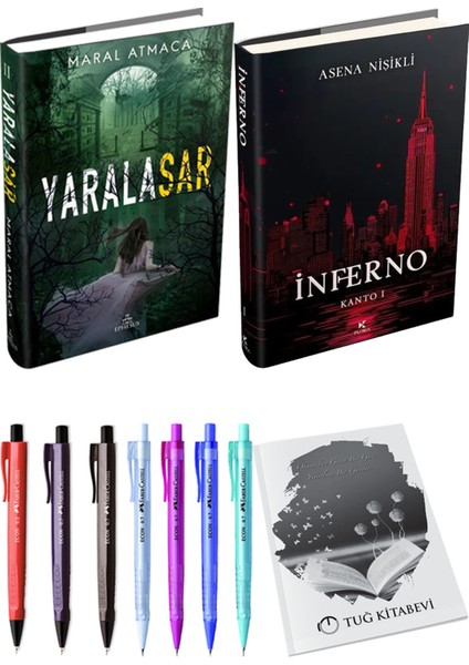 Inferno Kanto I ve Ephesus Yayınları Yaralasar 2 Ciltli Maral Atmaca 2'li Set + Hediyeli