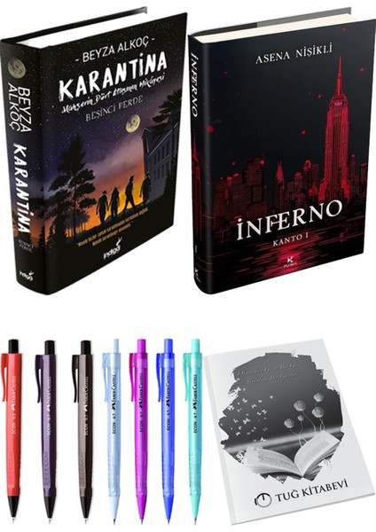 Inferno Kanto I ve Karantina 5 Ciltli Beyza Alkoç 2li Set + Hediyeli