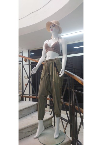 Kadın Beli Bağlamalı Saçak Detaylı Bohem Şalvar modelleri