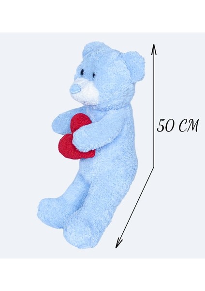 Özgüner Oyuncak Peluşçu Dayı 50 cm Kalpli Peluş Sevimli Ayıcık