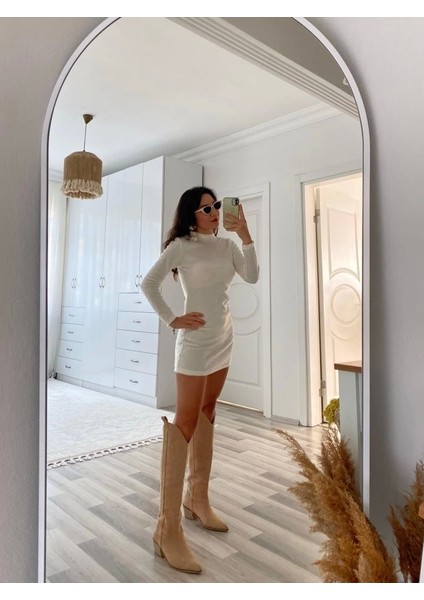 Kadın Uzun Kollu Peluş Mini Boy Elbise indirimleri