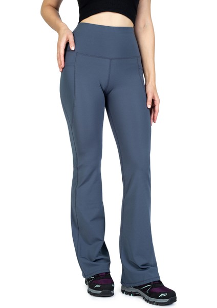 Ispanyol Paça Gri Kışlık Içi Polarlı Cepli Yüksek Bel Toparlayıcı Termal Tayt modelleri