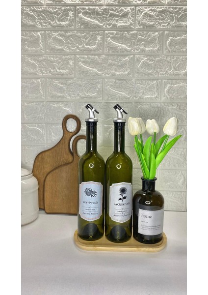 2li 750 ml Retro Zeytinyağı/ayçiçek Yağı Şişesi Yağdanlık