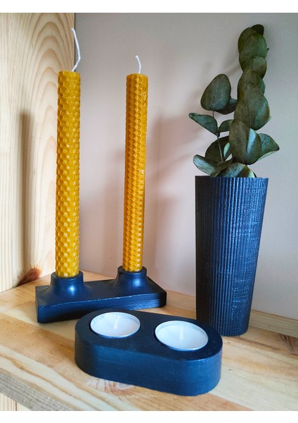 Dekoratif Obje Vazo Tealight Mumluk Şamdanlık Bal Mumu Beton Ev Dekorasyon Seti fiyatları