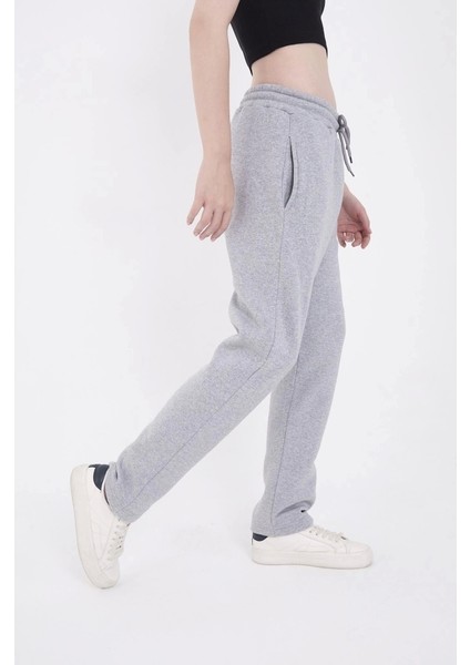 Oversize Boru Paça Baskılı Eşofman Pantolon - Gri fiyatları