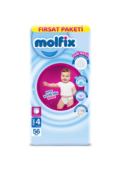 Külot Bez 4 Beden Maxi Fırsat Paketi 56 Adet 9-14 kg