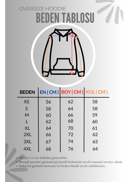 Oversize Simli Görünümlü Kalp Yazılı Kapüşonlu Sweatshirt, Kadın Sırt Baskılı Hoodie