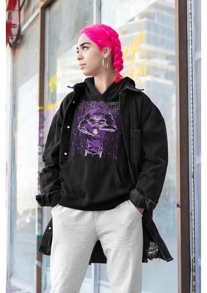 Cngz Shop Jujutsu Kaisen Yuta Okkotsu Baskılı Kapüşonlu Sweatshirt, Unisex Oversize Anime Baskılı Hoodie