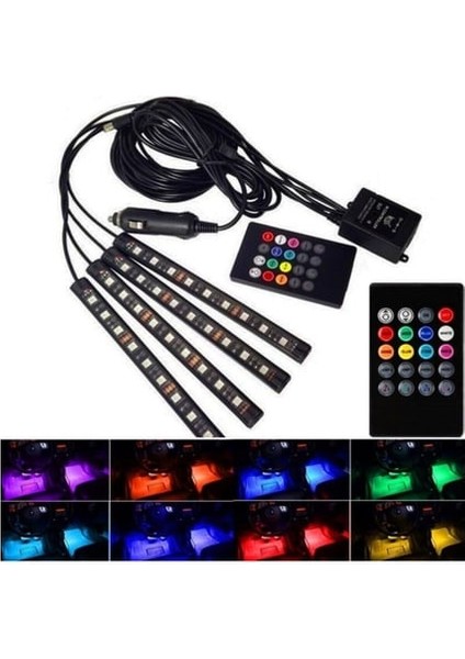 Ayak Altı Atmosfer 9 LED Sese Duyarlı Rgb LED Kumandalı