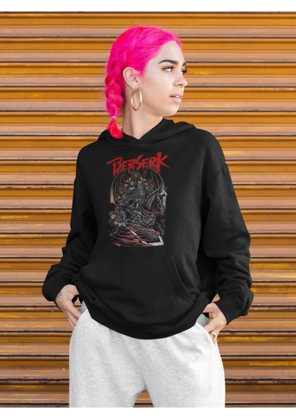 Berserk Premium Baskılı Kapüşonlu Sweatshirt, Unisex Oversize Anime Baskılı Hoodie