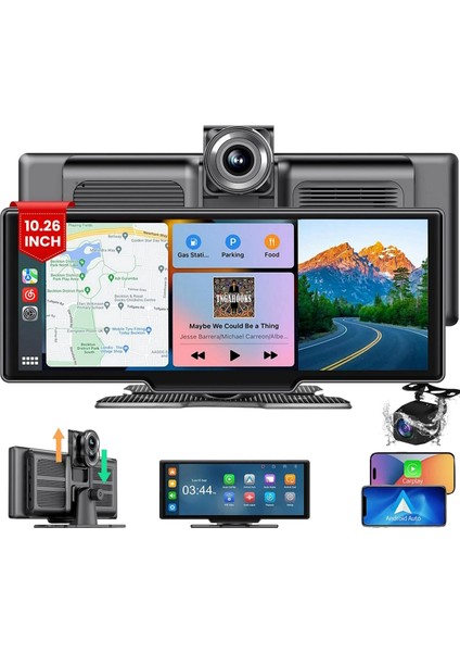 Mpia CP105M 64GB Android Auto Apple Car Play 10" 2k (1440P) Araç Içi Kamera + Arka Kamera