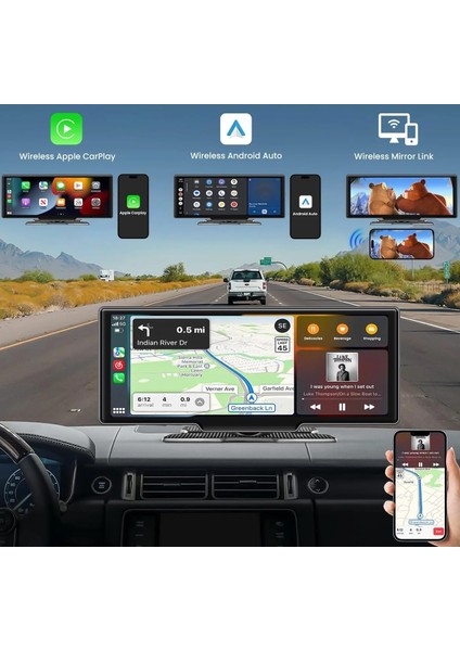 Mpia CP105M 64GB Android Auto Apple Car Play 10" 2k (1440P) Araç Içi Kamera + Arka Kamera