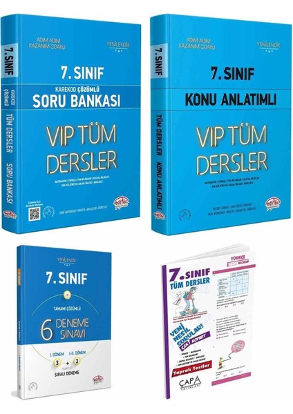 7. Sınıf Tüm Dersler Konu Anlatımlı - Soru Bankası - Deneme - Yaprak Test Seti