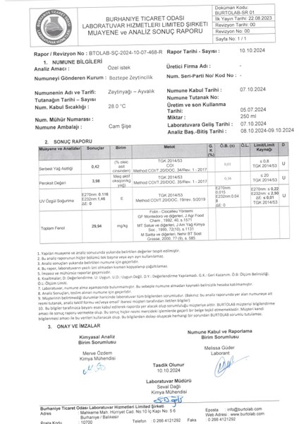 2024/25 500 Ml Erken Hasat Natürel Sızma Zeytinyağı Soğuk Sıkım Filtresiz Zeytinyağı