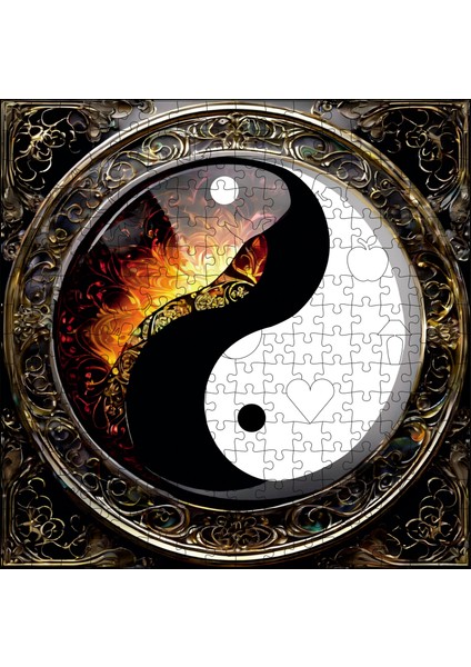 NG Puzzle Ying Yang Tasarımlı Özel Figürlü Ahşap Puzzle Yapboz Özel Ahşap Kutusunda