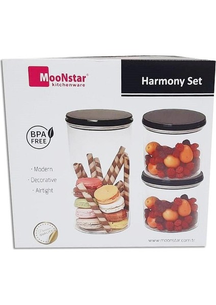 Moonstar Harmony Üçlü Saklama Kabı Hava Sızdırmaz-Hm-Set