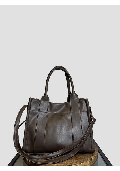 25461 - DERİ YAZI DETAYLI TOTE BAG KADIN KOL VE OMUZ ÇANTASI modelleri
