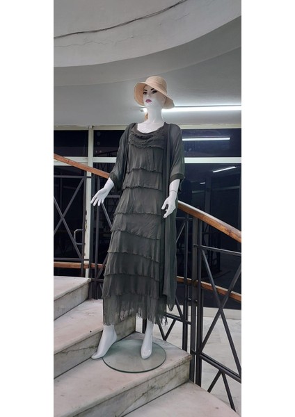 Italyan 2 Beden Ince Gösteren Kat Kat Ipek Elbise- Ipek Kap modelleri