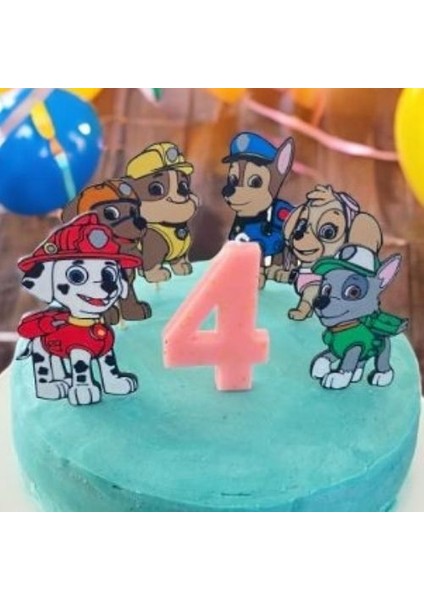 Paw Patrol 6' Lı Yıkanabilir Pasta Süsü Seti - Çocuk Doğum Günü Temalı Parti Dekoru