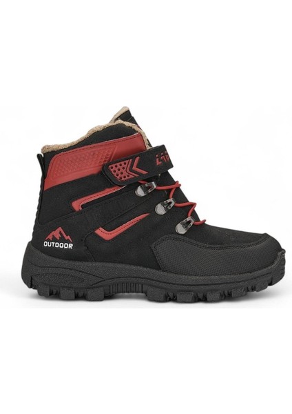 Erkek Çocuk Kürklü Cırt Cırtlı Soğuk Geçirmez Kışlık Outdoor Trekking Çocuk Bot 26-35