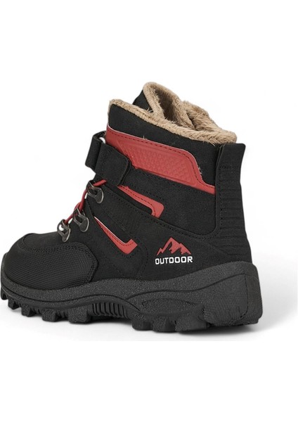 Erkek Çocuk Kürklü Cırt Cırtlı Soğuk Geçirmez Kışlık Outdoor Trekking Çocuk Bot 26-35 modelleri
