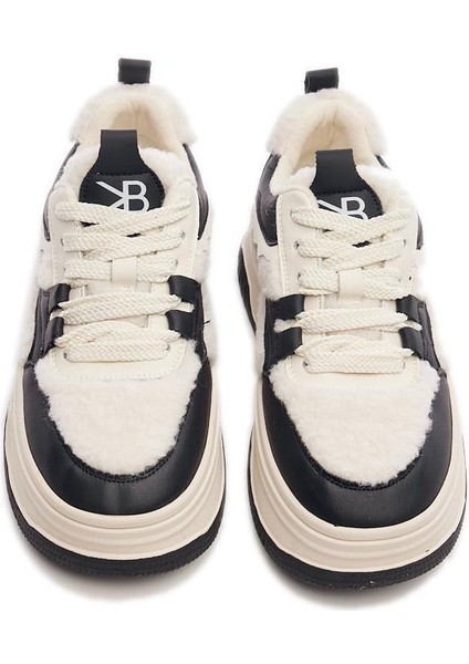 Bağcıklı Comfort Kürklü Kadın Sneaker
