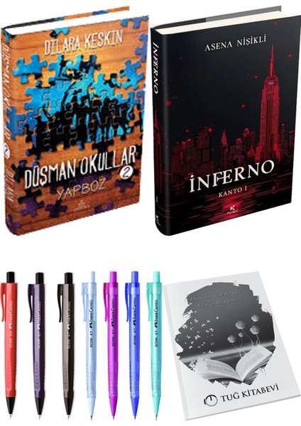 Inferno Kanto I ve Ephesus Düşman Okullar 2 Ciltli Dilara Keskin 2'li Set + Hediyeli