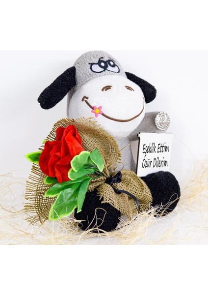 Peluşçu Dayı Elinde Gül Tutan Özür Dilerim Sevimli Eşek fiyatları