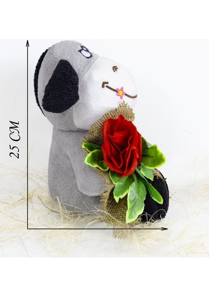 Peluşçu Dayı Elinde Gül Tutan Özür Dilerim Sevimli Eşek modelleri