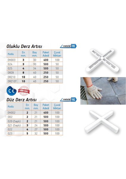 Ma-De Oluklu Derz Artısı 3 mm 5 Paket modelleri