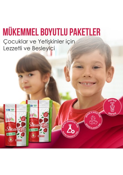 Freeze Dried Strawberry 15 gr Dondurularak Kurutulmuş Çıtır Çilek Atıştırmalık 10 Adet