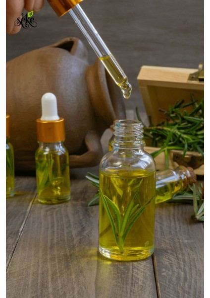 Saf Biberiye Yağı Damlalıklı Cam Şişe 10 ml