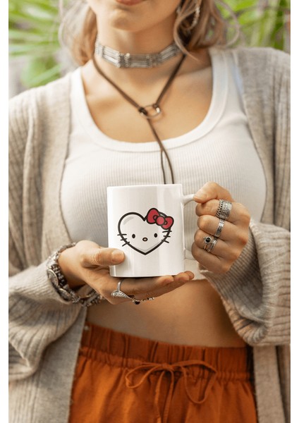 Hello Kitty ve Spiderman Kalp Sevgili/çift/arkadaş 2'li Kupa Bardak Seti