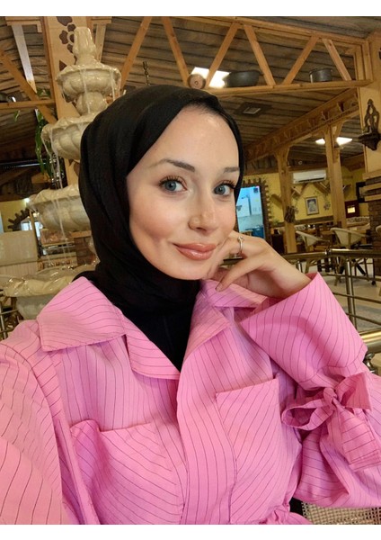 GPTKM003 Çizgili Pantolonlu Takım Pembe