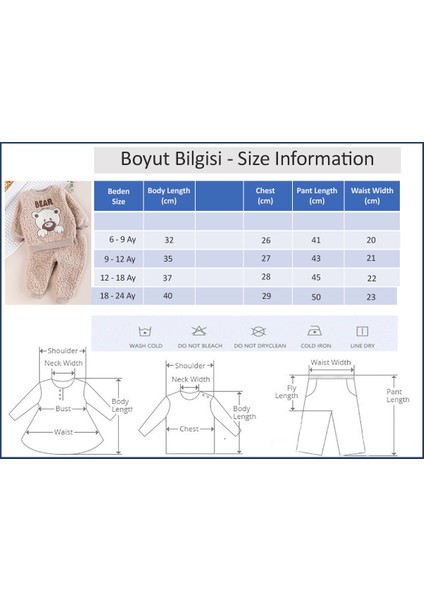 Ayıcık Fiğürlü Welsoft Peluş Kışlık Bebek 2 Li Takım