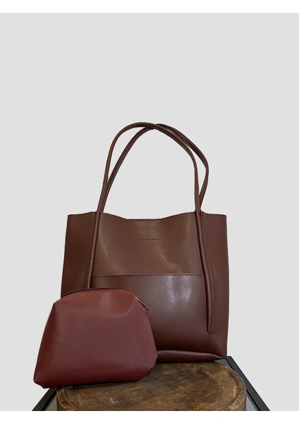 25464 - Ön Cepli Yavrulu Shopper Kadın Omuz Çantası