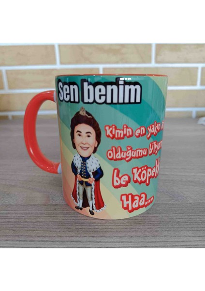 Prens, Dizi, Sen Benim Kimin En Yakın Arkadaşı Olduğumu Biliyomusunda Konuşuyosun Köpek Tasarım Porselen Kupa