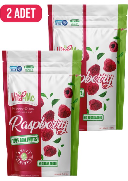 Freeze Dried Raspberry 15 gr Dondurularak Kurutulmuş Çıtır Frambuaz Atıştırmalık 2 Adet