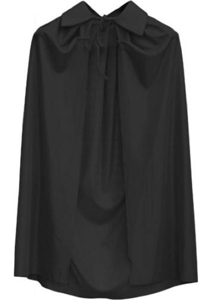 Siyah Renk Yakalı Çocuk Pelerin 90 cm