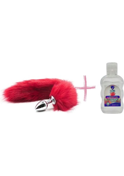 Tilki Kuyruğu Kırmızı Plug +  Jel 50 ml