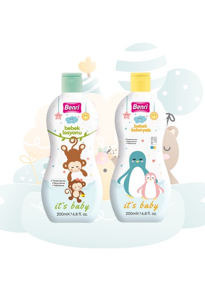 Bebek Kolonyası 200 ml - Bebek Losyonu 200 ml 2li Set