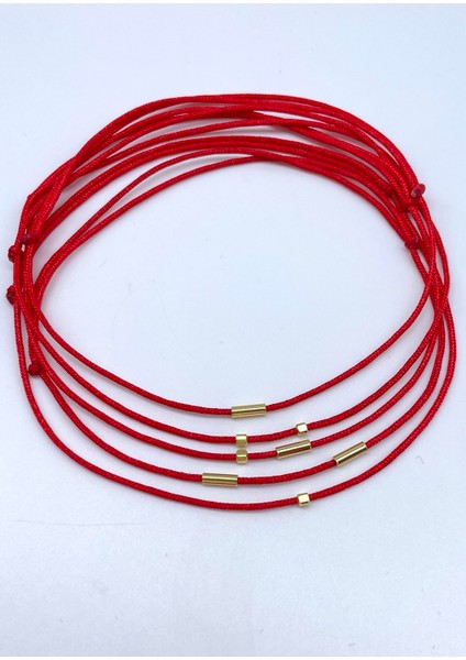 5'li Minimal Kırmızı Ip Red String Of Fate Halhal Seti