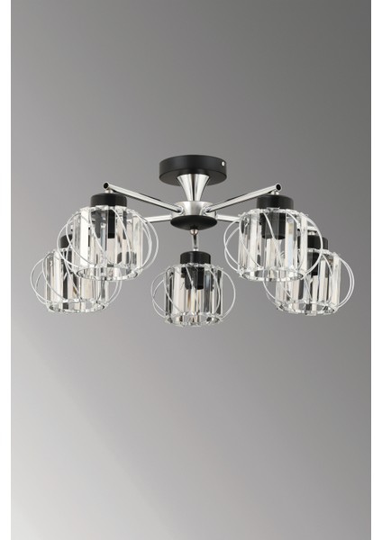 Maria 5 Li Modern (Kristal Taşlı) Salon Yatak Odası Mutfak Genç Odası Avize