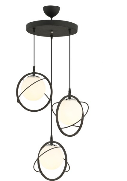 Urla 3 Lü Modern (Beyaz Glop Camlı) Salon Mutfak Yatak Odası Genç Odası Avize