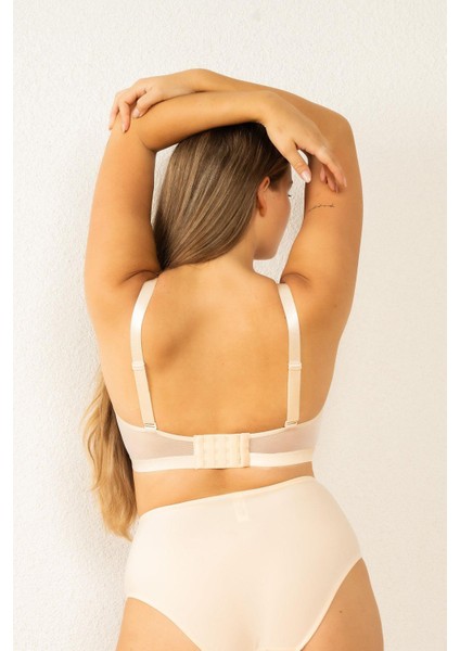 4636 Kadın Tül Detaylı Balensiz Toparlayıcı Sütyen-Ten fiyatları