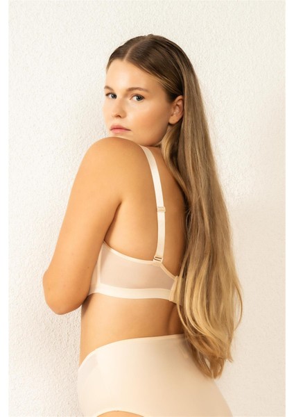 4636 Kadın Tül Detaylı Balensiz Toparlayıcı Sütyen-Ten fırsatları