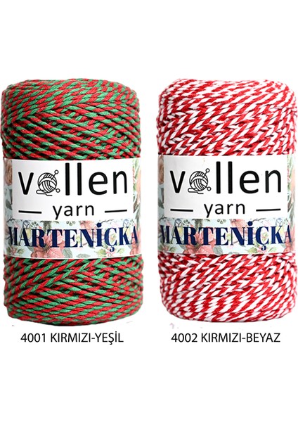 Premium 200 Metre 200 G Marteniçka Ipi   Yeşil Beyaz Paket Ip Hediye Paketleme Ipi